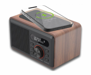 CARNEO W100 Rádio DAB+, FM, BT, Wireless charging, wood