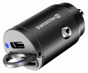 Adapter CL SWISSTEN 2x USB-C (PD) 30W, nano, metal černá