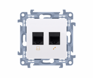 KONTAKTY SIMON Double RJ11 White Telefon Socket (CT2.01/11)