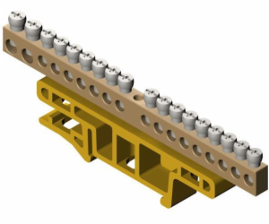 Elektro-Plast 18cestná kolejová svorkovnice, žlutá TH35 L...