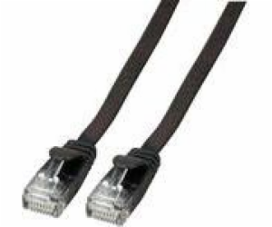 EFB plochý kabel RJ45 U / UTP, kat. 6A, PVC, 5 m, černá