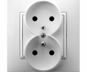 Ospel Aria Double Socket Z/U White GP-2UZ/00