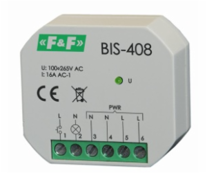 F&F Bistabilní relé 1NO 16A 100-265V AC IP20 - BIS-408