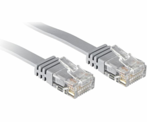 Lindy Patchcord Cat.6, U/UTP, Flat, 5m, šedá (47494)