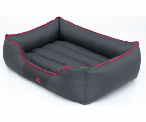 Hobbydog Comfort Bed - šedá s červeným lemem XXL