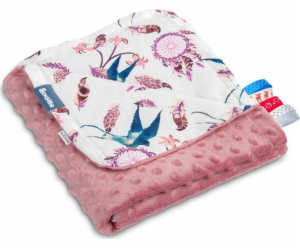 Sensillo přikrývka Minky 75x100 Retro Pink Birds 4309/4230