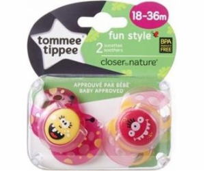 Tommee Tippee FUN GIRL dudlík růžový a žlutý 2 kusy (4334...