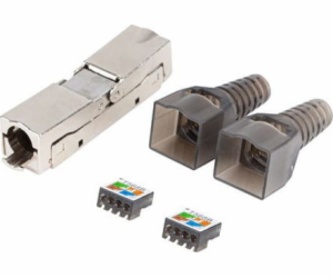 LANBERG 2x RJ-45 FTP cat 6A plug 8P8C tool-less adapter