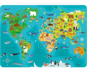 Derform Laminovaná podložka World Map Animals DERFORM