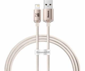 Kabel USB do iP Baseus Crystal Shine, 2.4A, 1.2m (różowy)