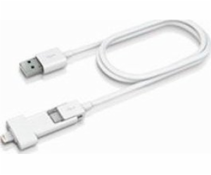 Innergie USB kabel USB-A - microUSB + Lightning 0,8 m bíl...