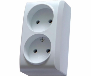 Ospel BIS Socket s dvojitým namontovaným IP20 White (GN-2...