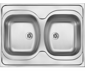 DEANTE TANGO 2-Chamber Sink bez odkapárny 60 x 80 cm ocel...