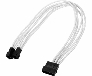 Nanoxie 4pin Molex Adaptér - 2x3pin 30 cm, bílá (900400015)