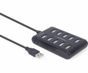 Gembird UHB-U2P10P-01 10-port USB 2.0 hub black