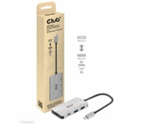 Club3D hub USB-C Gen2 PD na 2x USB-C 10G porty a 2x USB-A...