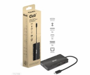 Club3D Dokovací stanice USB Gen2 Type-C na Dual DisplayPo...