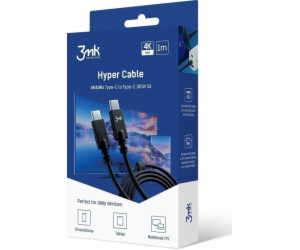 3mk datový kabel - Hyper Cable 4k60Hz 1m 100W C to C, černá