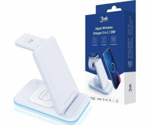 3mk nabíjecí stojánek - Hyper Wireless Charger 3w1 15W, bílá