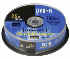 1x10 Intenso DVD+R 8,5GB 8x Speed, Double Layer Cakebox