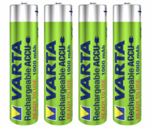 1x4 Varta Rechargeable Aku AAA NiMH 1000 mAh Micro