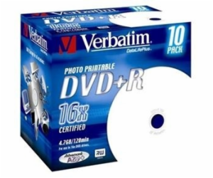 VERBATIM DVD+R(10-Pack)Printable/Jewel/16x/4.7GB