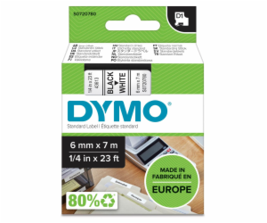 Dymo D1 paska 6 mm x 7 m cerna na bile 43613