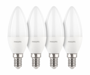 Philips LED Lamp E14 4-Pack candle     40W 4000K