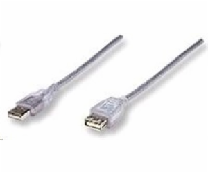 MANHATTAN Kabel USB 2.0 A-A prodlužovací 1,8m (stříbrný)