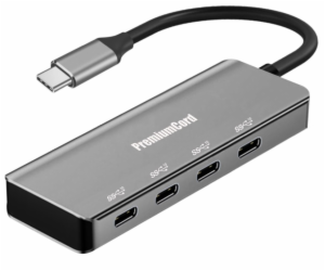 PREMIUMCORD Hub USB-C na 4x USB 3.2 Typ-C, 5G SuperSpeed,...