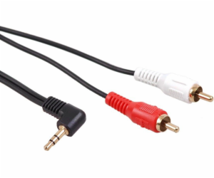 3,5mm úhlový mini jack kabel 2RCA 3m MCTV-825 Black