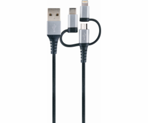 Schwaiger USB kabel USB-A - USB-C + microUSB + Lightning ...