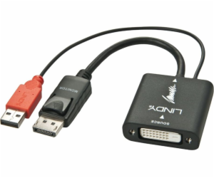 Lindy AV adaptér DVI-D - DisplayPort + USB-A černý (38145)