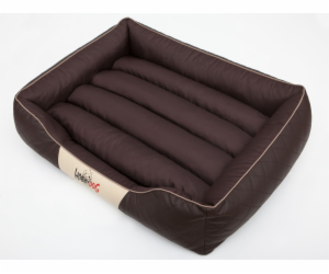 Hobbydog Imperial Bed Standard - Hnědá imitace kůže s hně...