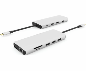 eSTUFF přenosný USB-C Hub 12-v-1 Triple Display, pro PC a...