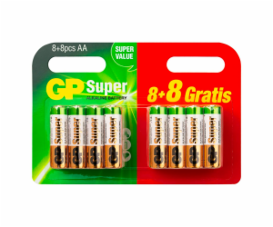 8+8 GP Super Alkaline AA Mignon LR06 SUPER VALUE Blister