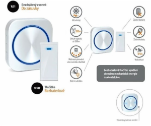 Solight bezdrátový zvonek bezbateriový, do zásuvky, 150m,...