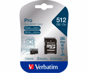 Verbatim microSDXC Pro     512GB Class 10 UHS-I incl Adapter