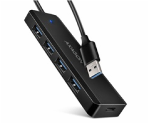 AXAGON HUE-C1A, 4x USB 5Gbps TRAVEL hub, USB-C napájecí k...