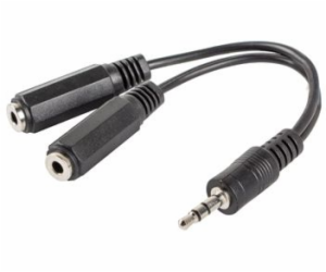 LANBERG AD-0024-BK adapter Jack Stereo(M)->Jack(F)x2 10cm