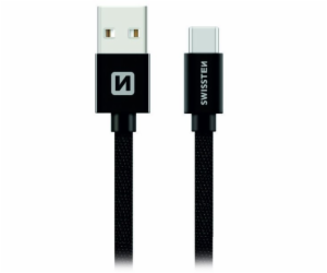 Swissten Datový Kabel Textile Usb / Usb-C 3,0 M Černý