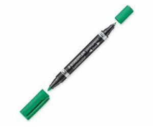 Staedtler Lumocolor Duo - Green - Fine/ Round Time - Čern...