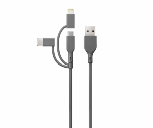 GP CY1N Lade & Sync kabel 1m 3in1 USB-A na Micro/USB-C/Light