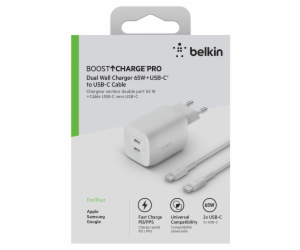 Belkin Dual Netzladegerät 65W PD USB-C + 2m Cable WCH013v...