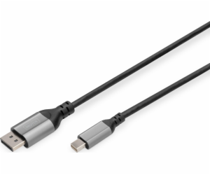 DIGITUS 8K DisplayPort Cable 1.4 60Hz, mini DP/DP, Alu bl...