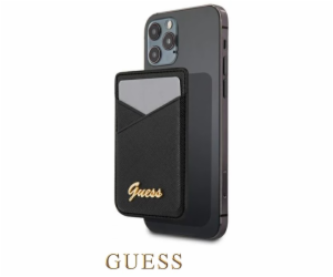 Guess Saffiano Cardslot Metal Logo černá Nové