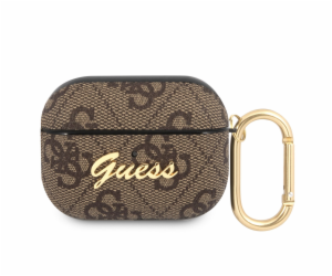 Guess 4G Script PC/PU Pouzdro pro Airpods Pro Brown Nové