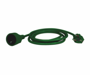 Prodlužovací kabel 5m / 1 zásuvka / zelený / PVC / 1mm2