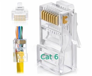 W-Star Konektor UTP RJ45EZ Cat6 100ks 3U pozlacený 6SLD p...