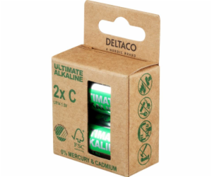 DELTACO ULTIMATE, Baterie alkalické C LR14 2ks